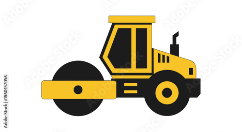 Road Roller Construction Vehicle Industrial Machine Compact And Bold Design