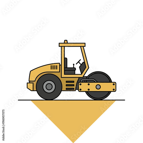 Road Roller Machine Compacting Ground For Construction Projects