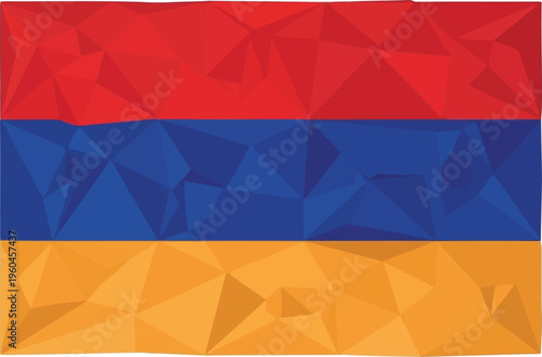 Armenia Flag Geometric Low Poly Style Design Creative Abstract National Symbol Vector Graphic Illustration