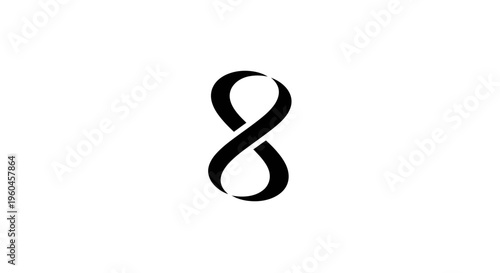 Infinity Symbol Silhouette on White Background