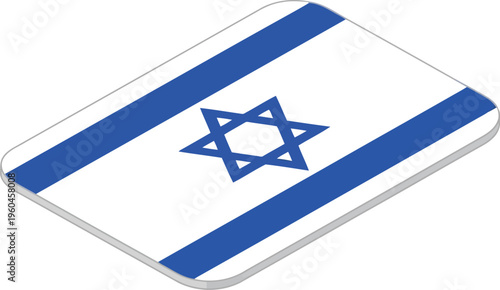 Isometric 3D Flag of Israel Icon Isolated on White Background for National Identity Design Projects
