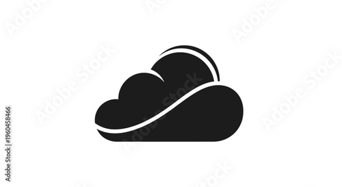 Black cloud icon with white accents on a white background.