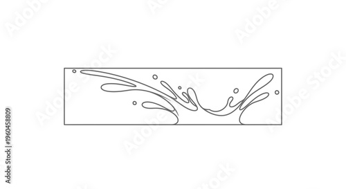 Dynamic fluid motion line art vector illustration showcasing a captivating splash graphic element
