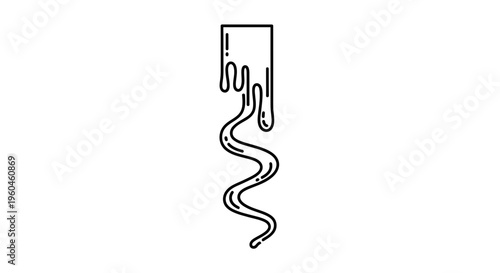 Abstract graphic design featuring a liquid drip pattern and wavy flow line element perfect for