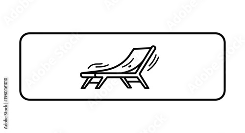 Minimalist outline icon of a comfortable lounge chair for ultimate relaxation and summer leisure