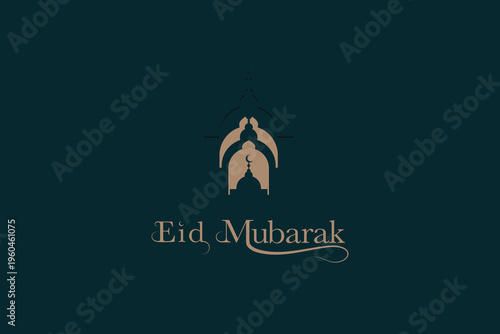 Happy Eid Mubarak greeting card template