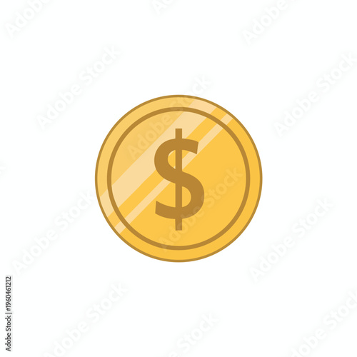 A single, gold coin with a dollar sign embossed in its center