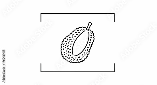 Minimalist graphic line illustration of a fresh tropical fruit icon for health and nutrition visuals