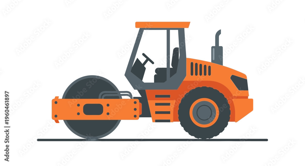 Fototapeta premium Vibratory Compactor For Road Construction Industrial Equipment