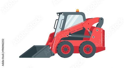 Vibrant Red Compact Loader Machine For Construction Projects