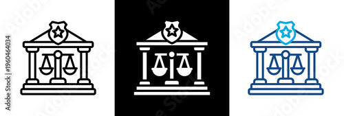 Court Justice triple icon