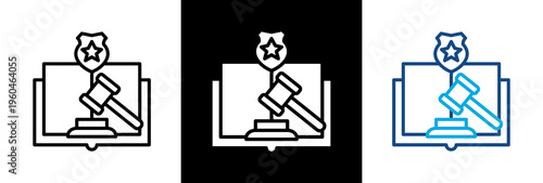 Criminal Law triple icon