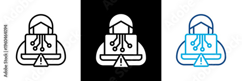 Cyber Crime triple icon