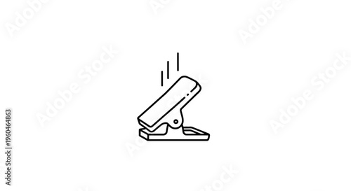 Minimalist line art icon of a single hole punch for efficient paper organization and office tasks