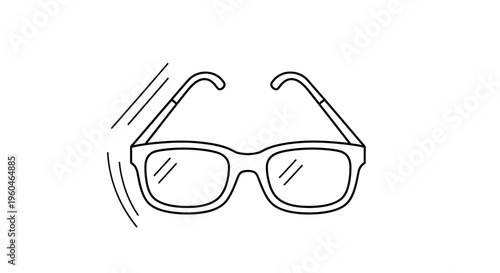 Clean minimalist line art illustration of classic eyeglasses depicting modern vision and style