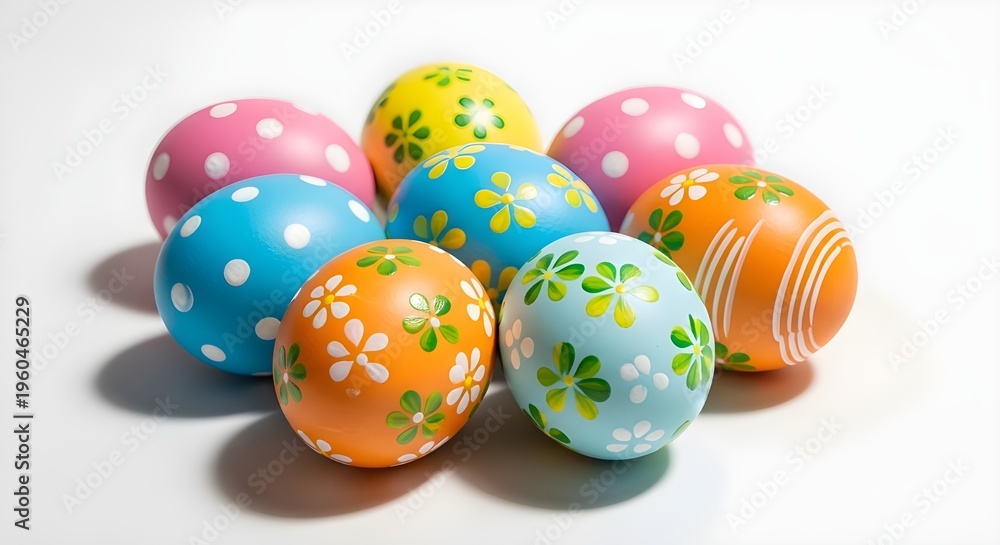Fototapeta premium Colorful easter eggs with various patterns