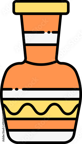 Decorative ceramic vase with geometric patterns, perfect for home decor and cultural representation