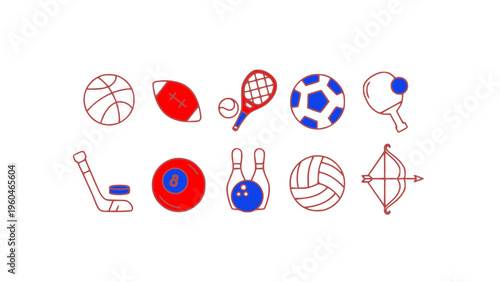 Assorted sports icons in clean and modern vector style.