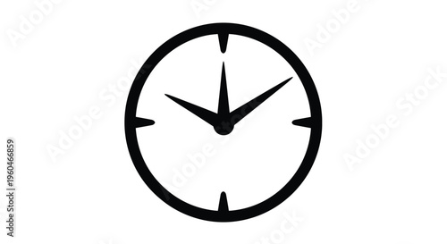 Simple black clock icon displaying ten o clock with minimal detail