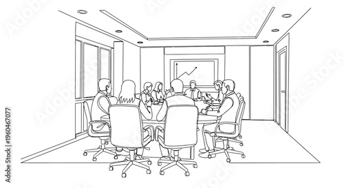 Business meeting in a modern conference room, teamwork and strategy discussion