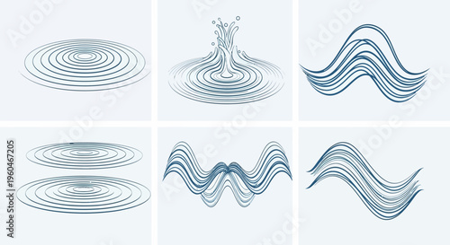 Abstract Wave Patterns and Ripple Effects: Science and Nature Visuals