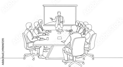 Business Meeting: Presentation and Discussion Around a Conference Table