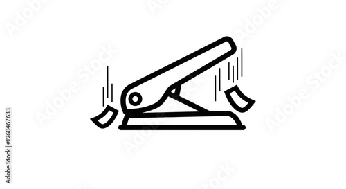 Streamlined office paper punch vector illustration for efficient document organization needs