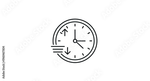 Dynamic time management icon illustrating adjustable scheduling and efficient temporal regulation