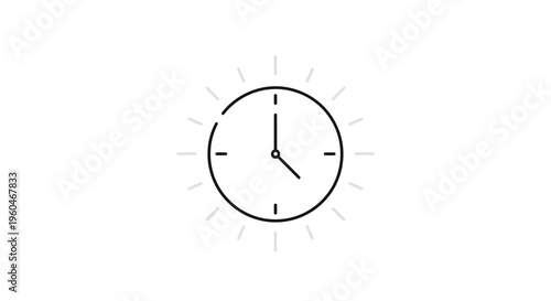 Vector illustration of an analog clock with glow effect representing schedules, promptness, or