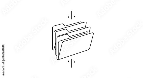 Optimizing digital file organization and data compression process with stacked folders icon