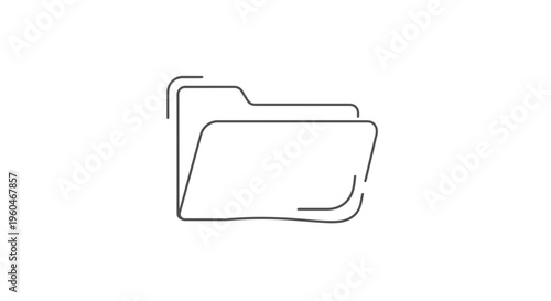 Sleek line art representation of digital file management and data organization concept