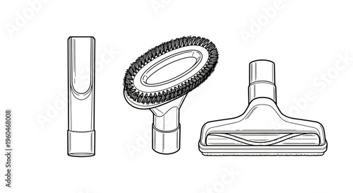Vacuum Cleaner Attachments Set: Crevice Tool, Dusting Brush, Upholstery Nozzle