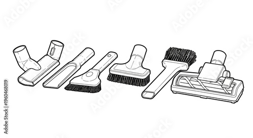 Vacuum Cleaner Attachments Set: Crevice Tool, Brush, Upholstery Nozzle, Dusting Brush