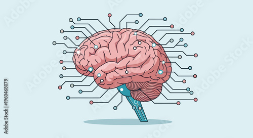Digital Brain Network: AI, Neural Connections, Artificial Intelligence, Technology Concept