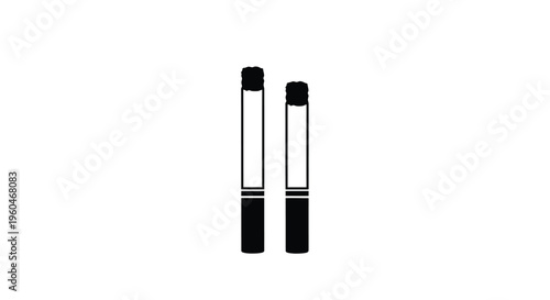 Two cigarettes depicted in a simple stark black and white illustration