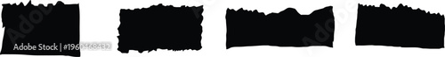 Set of ripped paper, jagged rectangle, Rectangles and torn silhouettes for collage, sticker, banner, label, text box. jagged rectangle torn paper shape. jagged rectangle ector illustration
