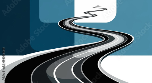 Winding Road Ahead: Journey, Future, Progress, and Opportunity Concept