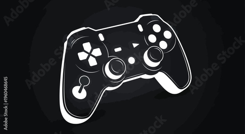 Stylized Game Controller Icon on Dark Background - Gaming Concept