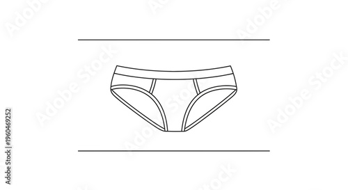 Minimalist line drawing of women's comfortable briefs for daily intimate wear illustration design