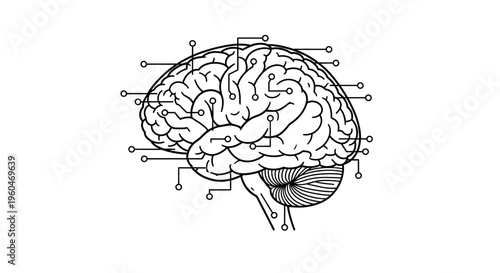 AI Brain Concept: Neural Network Connections and Futuristic Technology
