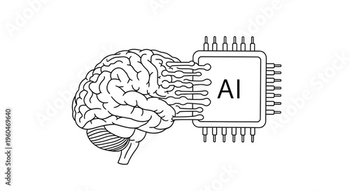 Artificial Intelligence Brain Chip Connection