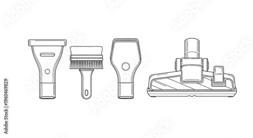 Vacuum Cleaner Attachments Set: Brush, Crevice Tool, Dusting Brush, and Turbo Brush