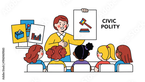 Civic Polity Lesson: Teacher Educating Diverse Kids on Government, Law, and Democracy