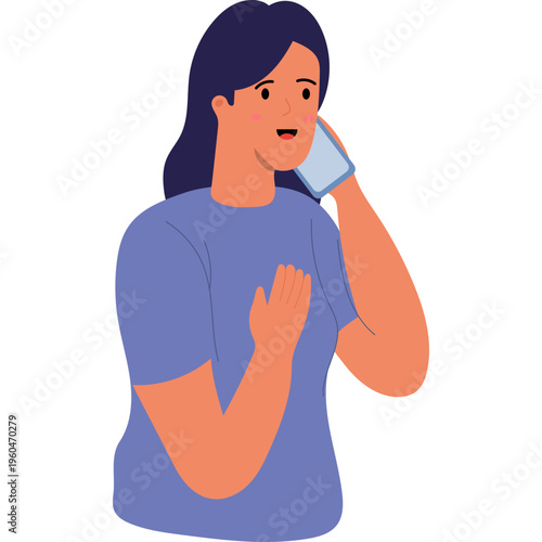 Illustration of Person Using a Mobile Phone