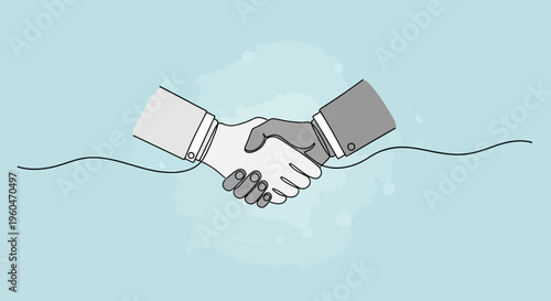 Business handshake agreement, partnership, trust, and collaboration concept illustration