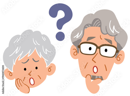 疑問を感じるシニアの夫婦の表情