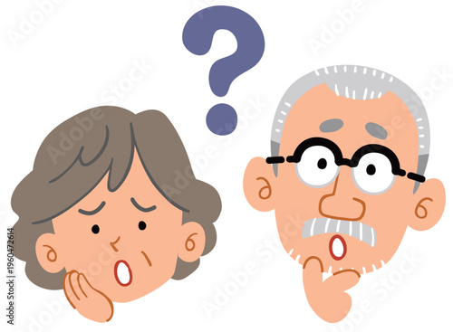 疑問を感じるシニアの夫婦の表情