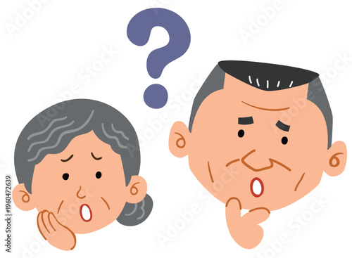 疑問を感じるシニアの夫婦の表情