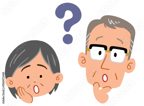 疑問を感じるシニアの夫婦の表情