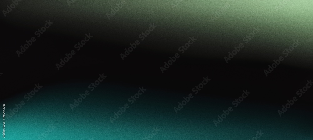 Fototapeta premium Abstract dark green teal grainy gradient background with heavy noise texture